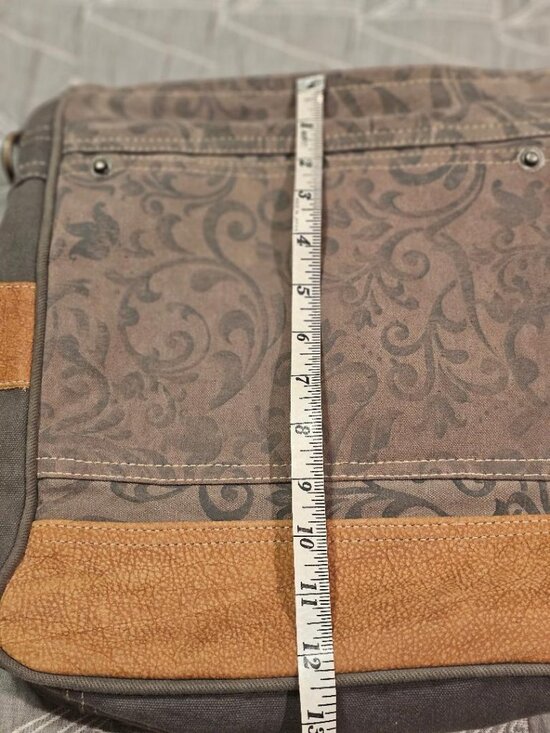 MYRA BAG BROWN CANVAS SHOULDER/CROSSBODY - Picture 4 of 11